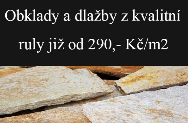 Obklady a dlažby z kvalitní ruly různých barev a tvarů